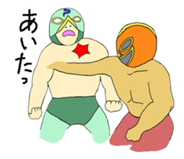 Pro-wrestling game! "Masked wrestler" sticker #1286438