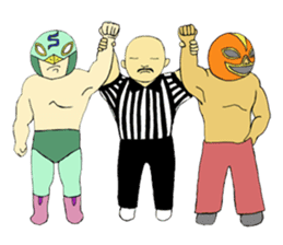 Pro-wrestling game! "Masked wrestler" sticker #1286453