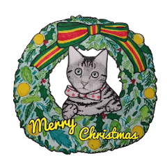 Merry Christmas Cat sticker