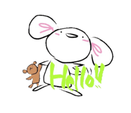 Shirousa(bunny) & Kumakichi(bear). sticker #1287998