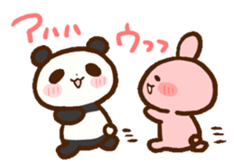 rabbit and panda sticker #1290192