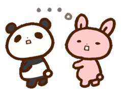 rabbit and panda sticker #1290193