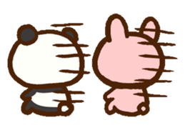 rabbit and panda sticker #1290205