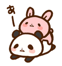 rabbit and panda sticker #1290215