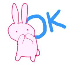 Pink little rabbit sticker #1290740