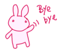 Pink little rabbit sticker #1290741