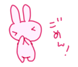 Pink little rabbit sticker #1290745