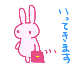 Pink little rabbit sticker #1290747