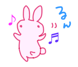 Pink little rabbit sticker #1290748