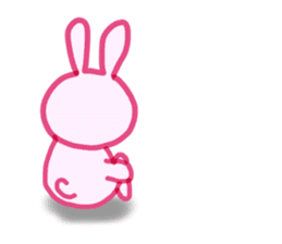 Pink little rabbit sticker #1290749