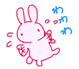 Pink little rabbit sticker #1290751