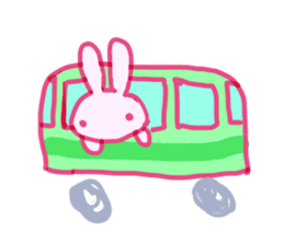 Pink little rabbit sticker #1290752