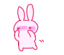 Pink little rabbit sticker #1290753