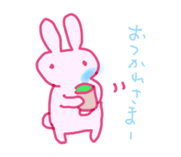 Pink little rabbit sticker #1290758