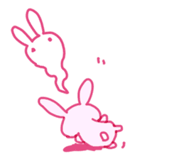 Pink little rabbit sticker #1290761