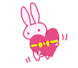 Pink little rabbit sticker #1290762