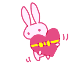 Pink little rabbit sticker #1290762