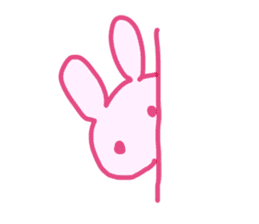 Pink little rabbit sticker #1290763