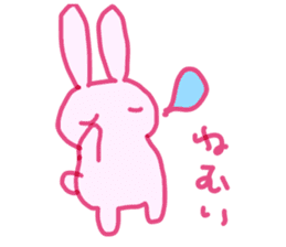 Pink little rabbit sticker #1290764
