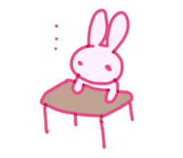 Pink little rabbit sticker #1290772