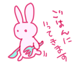 Pink little rabbit sticker #1290773