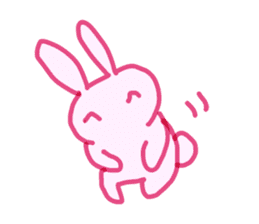 Pink little rabbit sticker #1290774