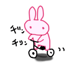 Pink little rabbit sticker #1290775