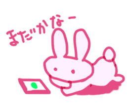 Pink little rabbit sticker #1290776
