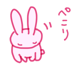Pink little rabbit sticker #1290777