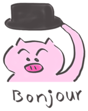 Pig gentlemanly sticker #1291265