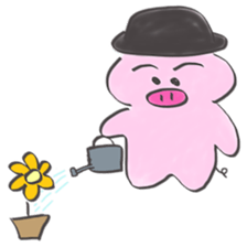 Pig gentlemanly sticker #1291295