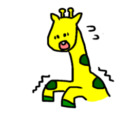 Girl and giraffe, etc. sticker #1291680