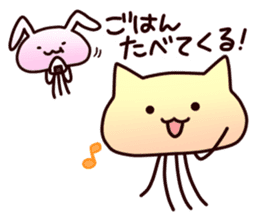 Cat jellyfish & Rabbit jellyfish sticker #1293887