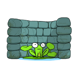 Nazoni The funny green frog sticker #1295626