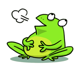 Nazoni The funny green frog sticker #1295630