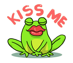 Nazoni The funny green frog sticker #1295631