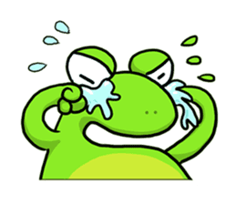 Nazoni The funny green frog sticker #1295632