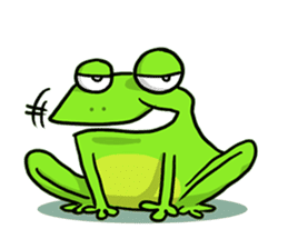 Nazoni The funny green frog sticker #1295633