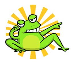 Nazoni The funny green frog sticker #1295634