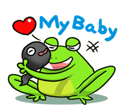 Nazoni The funny green frog sticker #1295635