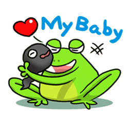 Nazoni The funny green frog sticker #1295635