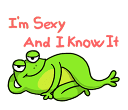 Nazoni The funny green frog sticker #1295636