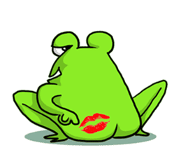 Nazoni The funny green frog sticker #1295638
