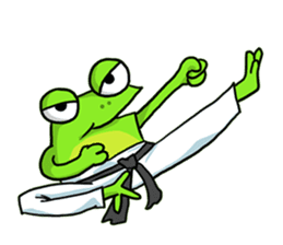 Nazoni The funny green frog sticker #1295643