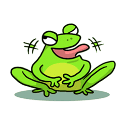 Nazoni The funny green frog sticker #1295645