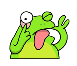 Nazoni The funny green frog sticker #1295652