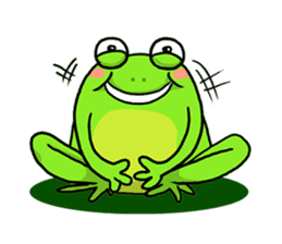 Nazoni The funny green frog sticker #1295653