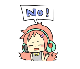 Girl wearing headphones sticker #1296459