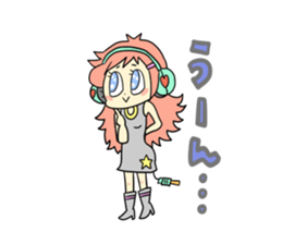 Girl wearing headphones sticker #1296461