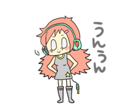 Girl wearing headphones sticker #1296462